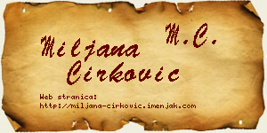 Miljana Ćirković vizit kartica